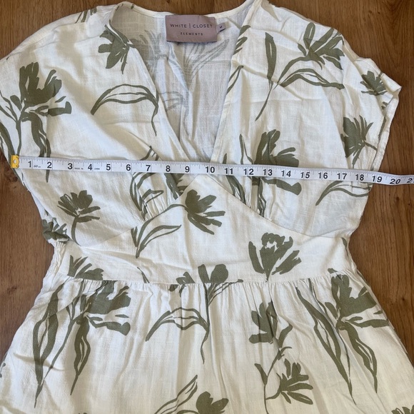 White Closet Elements Maxi Dress with Olive Floral Print - Picture 9 of 12